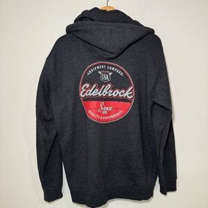 Edelbrock Graphic Hoodie Men's MD Charcoal Grey Full Zip Heavyweight